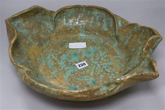 A Bianca Neri Cureglia glazed pottery dish